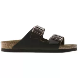 Birkenstock Arizona Oiled Leather Habana šľapky — produktová fotografia na bielom pozadí, bočný pohľad