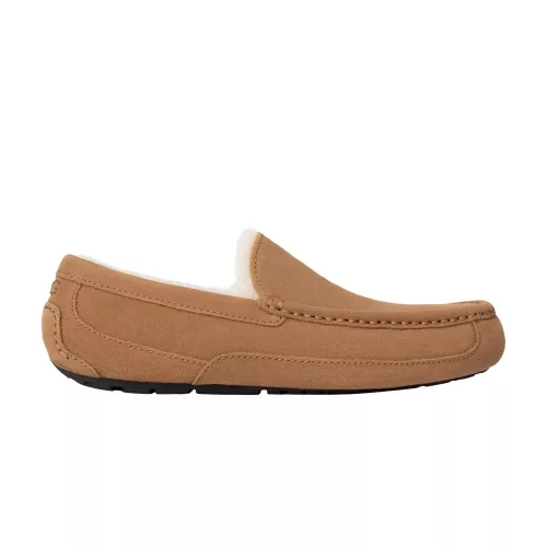 UGG Ascot Slipper Chestnut nazúvacie papuče gaštanové — produktová fotografia na bielom pozadí, bočný pohľad