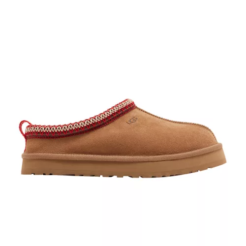 UGG Tazz Slipper Chestnut detské nazúvacie papuče gaštanové — produktová fotografia na bielom pozadí, bočný pohľad