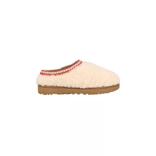 UGG Tasman Maxi Curly Slipper Natural dámske nazúvacie papuče — produktová fotografia na bielom pozadí, bočný pohľad
