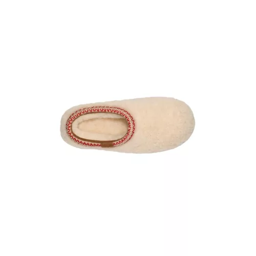 UGG Tasman Maxi Curly Slipper Natural dámske nazúvacie papuče — produktová fotografia na bielom pozadí, bočný pohľad