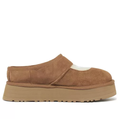 UGG Bea Mary Jane Chestnut dámske čižmy gaštanové — produktová fotografia na bielom pozadí, bočný pohľad