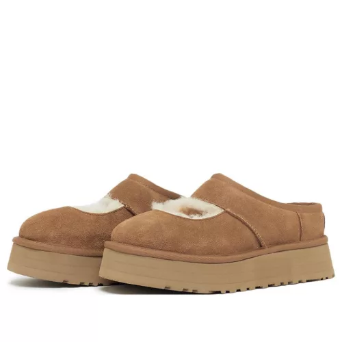 UGG Bea Mary Jane Chestnut dámske čižmy gaštanové — produktová fotografia na bielom pozadí, bočný pohľad