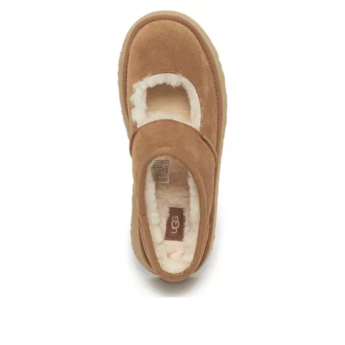 UGG Bea Mary Jane Chestnut dámske čižmy gaštanové — produktová fotografia na bielom pozadí, bočný pohľad