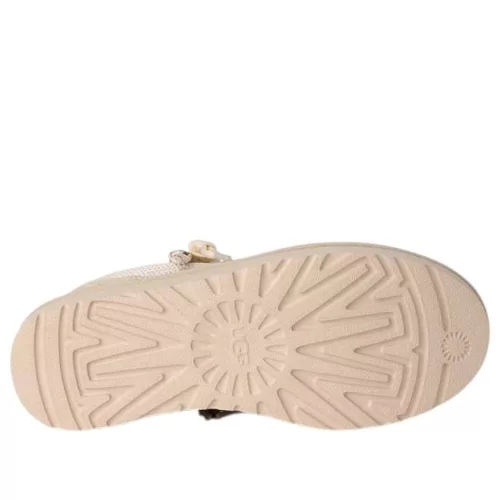 UGG Lowmel Lo Jasmine dámske nízke papuče — produktová fotografia na bielom pozadí, bočný pohľad