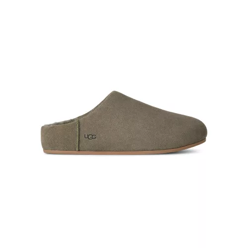 UGG Elea Slip-On Slipper Moss Green dámske nazúvacie papuče zelené — produktová fotografia na bielom pozadí, bočný pohľad