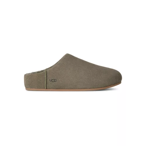 UGG Elea Slip-On Slipper Moss Green dámske nazúvacie papuče zelené — produktová fotografia na bielom pozadí, bočný pohľad