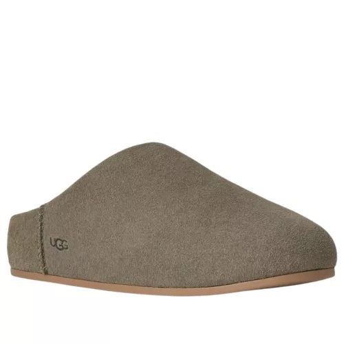UGG Elea Slip-On Slipper Moss Green dámske nazúvacie papuče zelené — produktová fotografia na bielom pozadí, bočný pohľad