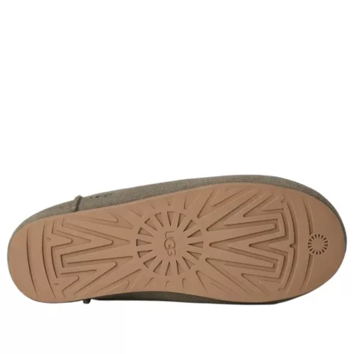 UGG Elea Slip-On Slipper Moss Green dámske nazúvacie papuče zelené — produktová fotografia na bielom pozadí, bočný pohľad