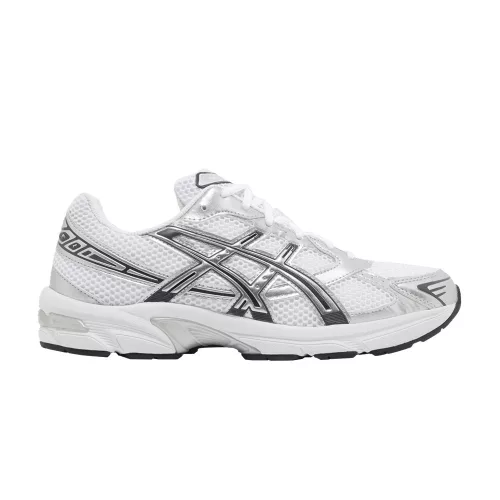 ASICS Gel-1130 White Pure Silver nízke streetové tenisky biele-strieborné — produktová fotografia na bielom pozadí, bočný pohľad