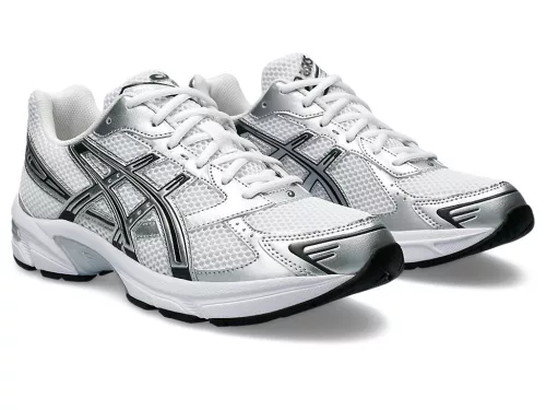 ASICS Gel-1130 White Pure Silver nízke streetové tenisky biele-strieborné — produktová fotografia na bielom pozadí, bočný pohľad