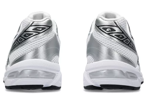 ASICS Gel-1130 White Pure Silver nízke streetové tenisky biele-strieborné — produktová fotografia na bielom pozadí, bočný pohľad