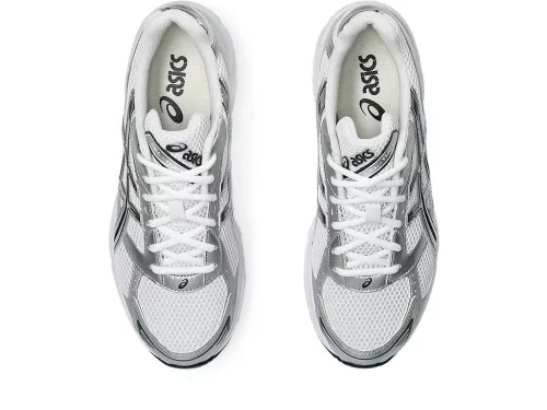 ASICS Gel-1130 White Pure Silver nízke streetové tenisky biele-strieborné — produktová fotografia na bielom pozadí, bočný pohľad