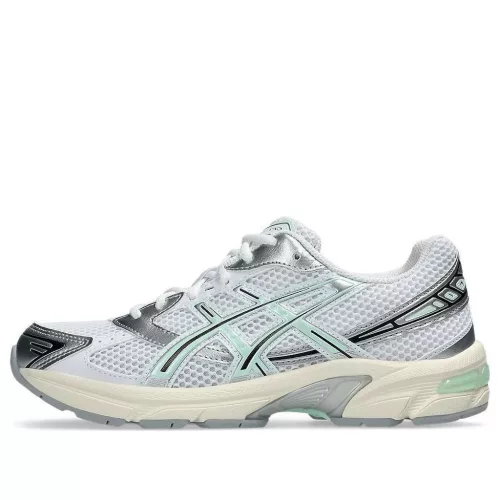 ASICS Gel-1130 White Mint Tint dámske nízke streetové tenisky biele-mentolové — produktová fotografia na bielom pozadí, bočný pohľad