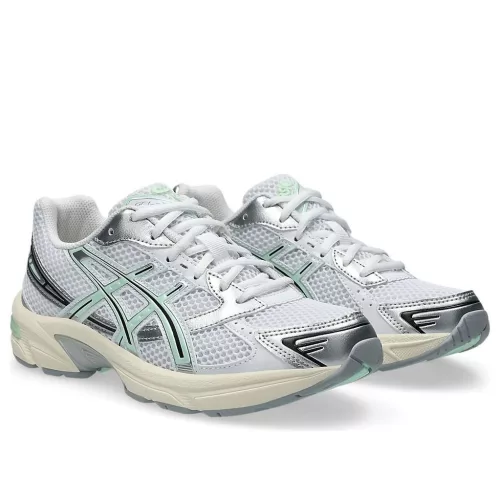 ASICS Gel-1130 White Mint Tint dámske nízke streetové tenisky biele-mentolové — produktová fotografia na bielom pozadí, bočný pohľad