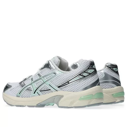ASICS Gel-1130 White Mint Tint dámske nízke streetové tenisky biele-mentolové — produktová fotografia na bielom pozadí, bočný pohľad
