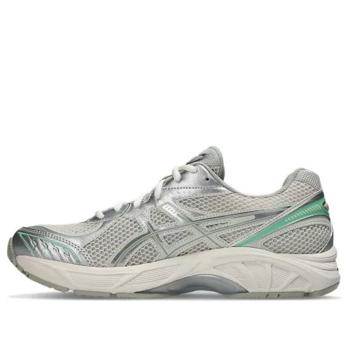 ASICS GT-2160 Smoke Grey Peppermint nízke streetové tenisky sivé — produktová fotografia na bielom pozadí, bočný pohľad