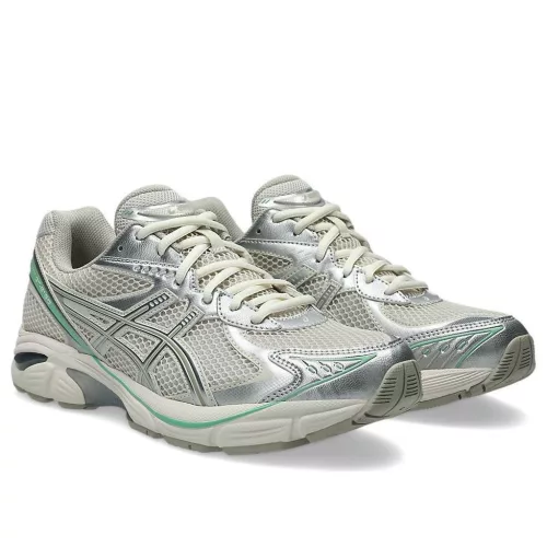 ASICS GT-2160 Smoke Grey Peppermint nízke streetové tenisky sivé — produktová fotografia na bielom pozadí, bočný pohľad