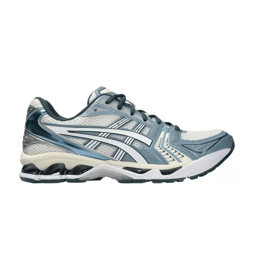 ASICS Gel-Kayano 14 Cream Raw Indigo nízke streetové tenisky indigové-krémové — produktová fotografia na bielom pozadí, bočný pohľad