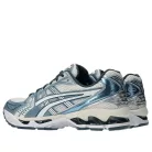 ASICS Gel-Kayano 14 Cream Raw Indigo nízke streetové tenisky indigové-krémové — produktová fotografia na bielom pozadí, bočný pohľad