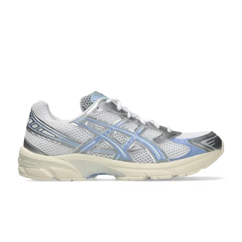 ASICS Gel-1130 White Light Sapphire nízke streetové tenisky biele — produktová fotografia na bielom pozadí, bočný pohľad