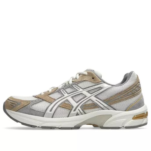 ASICS Gel-1130 Pale Oak Clay Grey nízke streetové tenisky sivé — produktová fotografia na bielom pozadí, bočný pohľad