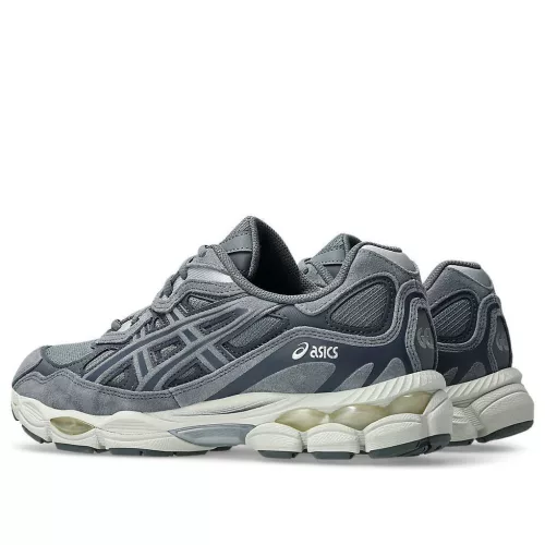 ASICS Gel-NYC Steel Grey Carrier Grey nízke streetové tenisky sivé — produktová fotografia na bielom pozadí, bočný pohľad