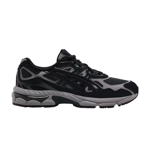 ASICS Gel-NYC Graphite Grey Black detské nízke streetové tenisky sivé-čierne — produktová fotografia na bielom pozadí, bočný pohľad