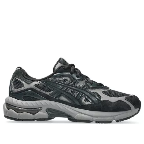 ASICS Gel-NYC Graphite Grey Black detské nízke streetové tenisky sivé-čierne — produktová fotografia na bielom pozadí, bočný pohľad