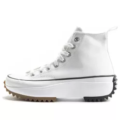 Converse Run Star Hike Hi White Black Gum vysoké streetové tenisky biele-čierne — produktová fotografia na bielom pozadí, bočný pohľad