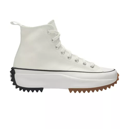 Converse Run Star Hike Hi White Black Gum vysoké streetové tenisky biele-čierne — produktová fotografia na bielom pozadí, bočný pohľad