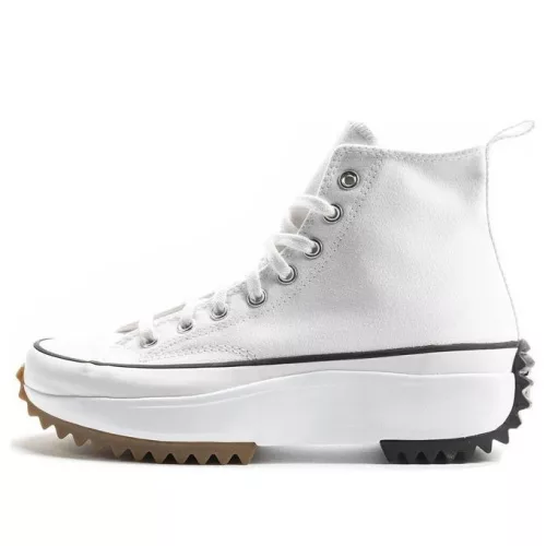 Converse Run Star Hike Hi White Black Gum vysoké streetové tenisky biele-čierne — produktová fotografia na bielom pozadí, bočný pohľad