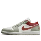 Jordan 1 Low Jade Horizon nízke streetové tenisky — produktová fotografia na bielom pozadí, bočný pohľad