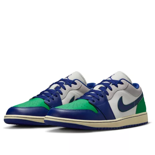 Jordan 1 Low Rare Air nízke streetové tenisky — produktová fotografia na bielom pozadí, bočný pohľad