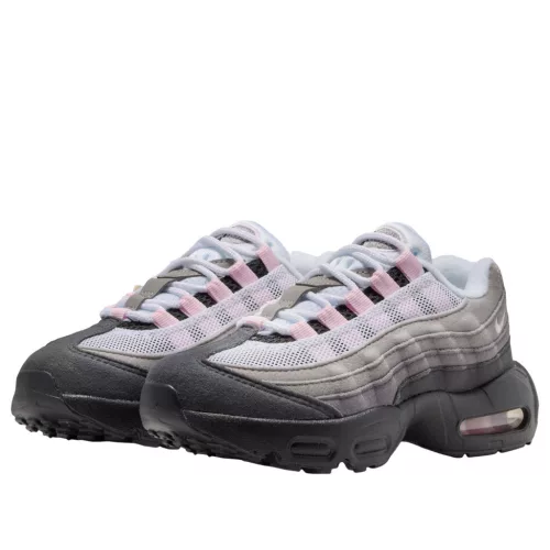 Nike Air Max 95 Pink Foam detské nízke streetové tenisky ružové — produktová fotografia na bielom pozadí, bočný pohľad