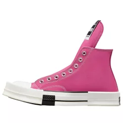 Converse TURBODRK Laceless Chuck Taylor All Star 70 Hi Rick Owens DRKSHDW Cactus Flower Pink vysoké streetové tenisky ružové — produktová fotografia na bielom