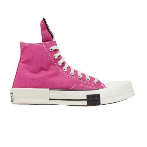 Converse TURBODRK Laceless Chuck Taylor All Star 70 Hi Rick Owens DRKSHDW Cactus Flower Pink vysoké streetové tenisky ružové — produktová fotografia na bielom