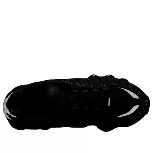Nike Shox TL Black Max Orange dámske nízke streetové tenisky čierne-oranžové — produktová fotografia na bielom pozadí, bočný pohľad