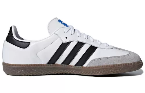 adidas Samba OG Cloud White Core Black nízke streetové tenisky biele-čierne — produktová fotografia na bielom pozadí, bočný pohľad