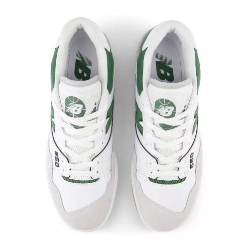 New Balance 550 White Nori nízke streetové tenisky biele — produktová fotografia na bielom pozadí, bočný pohľad