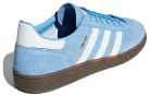 adidas Handball Spezial Light Blue nízke streetové tenisky modré — produktová fotografia na bielom pozadí, bočný pohľad