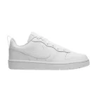 Nike Court Borough 2 White detské nízke streetové tenisky biele — produktová fotografia na bielom pozadí, bočný pohľad