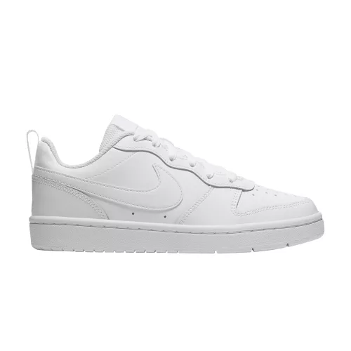 Nike Court Borough 2 White detské nízke streetové tenisky biele — produktová fotografia na bielom pozadí, bočný pohľad