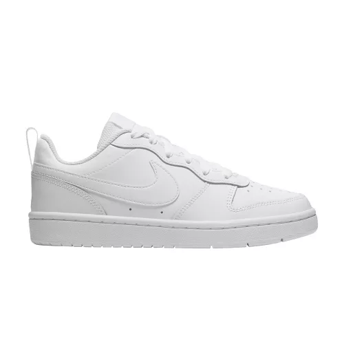 Nike Court Borough 2 White detské nízke streetové tenisky biele — produktová fotografia na bielom pozadí, bočný pohľad