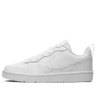 Nike Court Borough 2 White detské nízke streetové tenisky biele — produktová fotografia na bielom pozadí, bočný pohľad