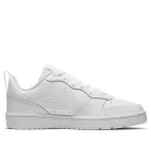 Nike Court Borough 2 White detské nízke streetové tenisky biele — produktová fotografia na bielom pozadí, bočný pohľad
