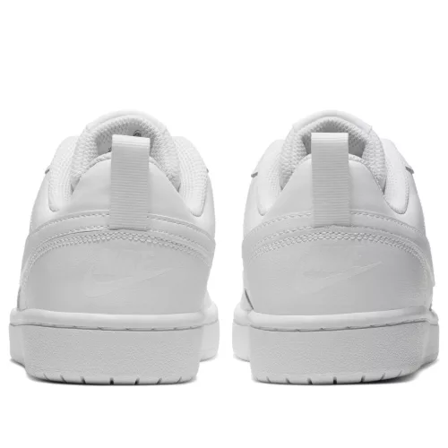 Nike Court Borough 2 White detské nízke streetové tenisky biele — produktová fotografia na bielom pozadí, bočný pohľad