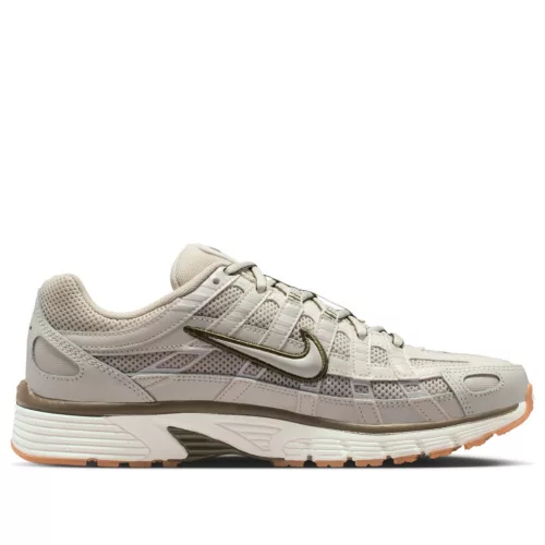 Nike P-6000 Light Bone Medium Olive Gum (W) nízke streetové tenisky béžové-olivové — produktová fotografia na bielom pozadí, bočný pohľad