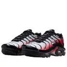 Nike Air Max Plus Pure Platinum University Red detské nízke streetové tenisky červené-čierne — produktová fotografia na bielom pozadí, bočný pohľad