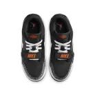 Jordan Legacy 312 Low Black White Safety Orange detské nízke streetové tenisky čierne-biele — produktová fotografia na bielom pozadí, bočný pohľad
